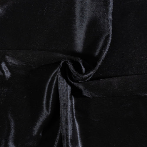 Brazilian Solid Black Cowhide Rug Size 7'3" L x 6'8" W 6763