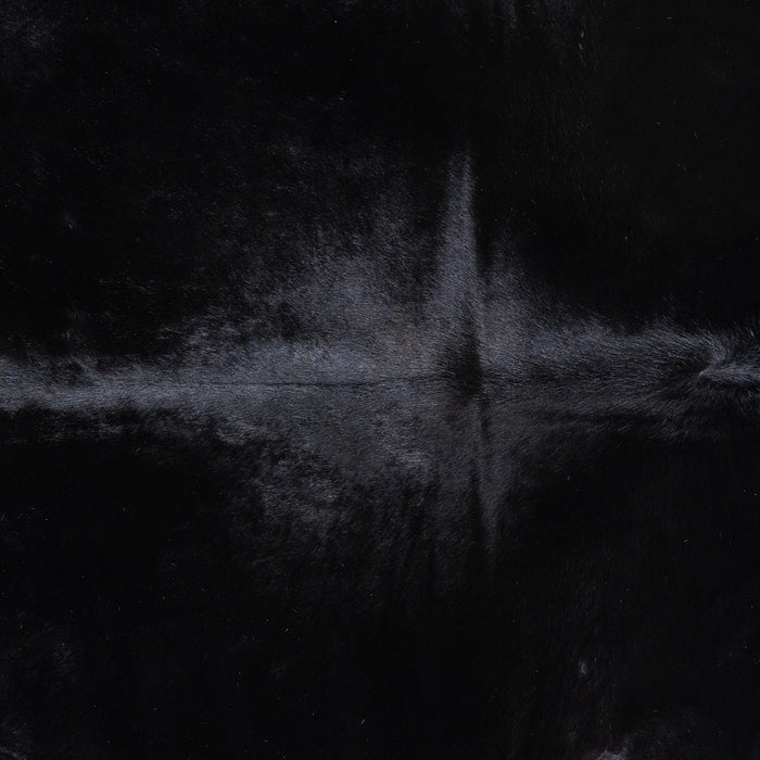 Brazilian Solid Black Cowhide Rug Size 7'6" L x 6'7" W 6764