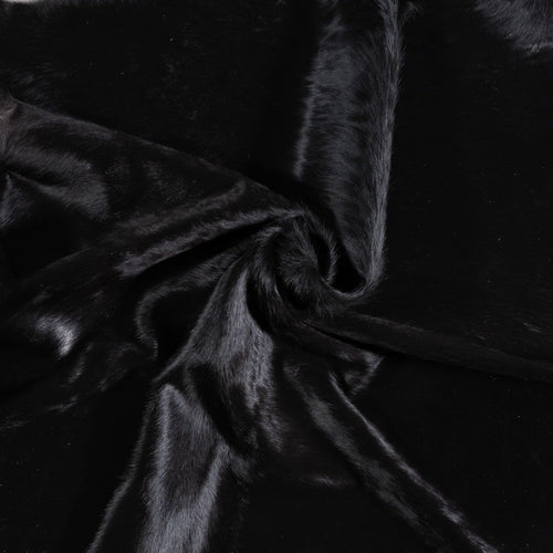 Brazilian Solid Black Cowhide Rug Size 7'9" L x 7'6" W 6773