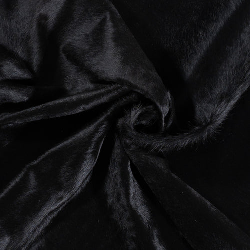 Brazilian Solid Black Cowhide Rug Size 7'4" L x 7'0" W 6781