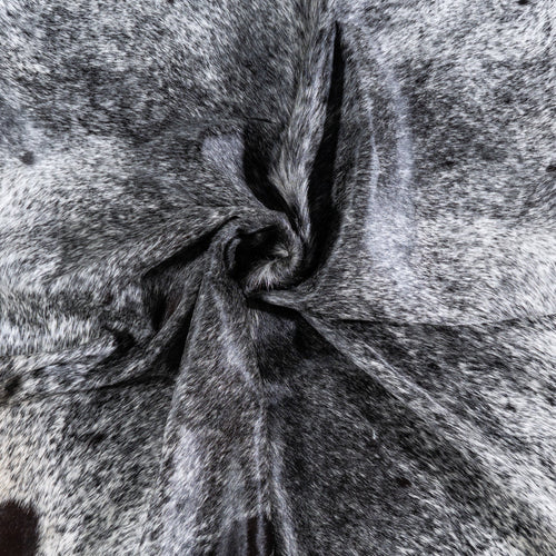 Brazilian Black Salt and Pepper Cowhide Rug Size 7'6" L x 6'5" W 6785