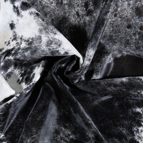 Brazilian Black Salt and Pepper Cowhide Rug Size 7'8" L x 6'3" W 6791