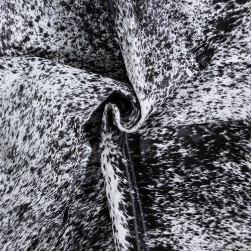 Brazilian Black Salt and Pepper Cowhide Rug Size 7'8" L x 6'1" W 6796