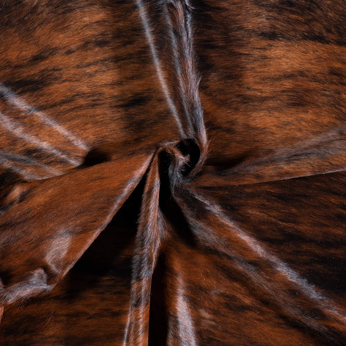 Brazilian Brindle White Belly Cowhide Rug Size 6'5" L x 5'7" W 6934