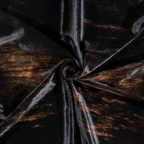 Brazilian Brindle White Belly Cowhide Rug Size 7'11" L x 6'11" W 6941