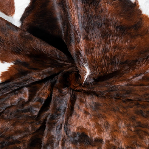 Brazilian Brindle White Belly Cowhide Rug Size 6'10" L x 5'9" W 6944