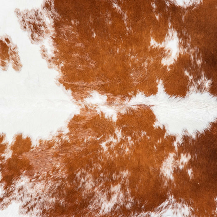 Brazilian Brown and White Cowhide Rug Size 7'0" L x 6'5" W 6966