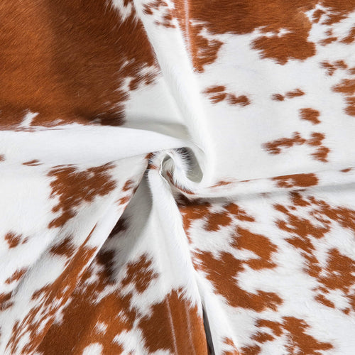 Brazilian Brown and White Cowhide Rug Size 6'0" L x 5'3" W 6973