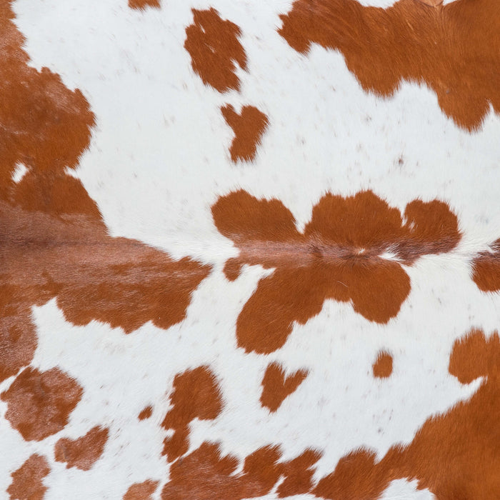 Brazilian Brown and White Cowhide Rug Size 7'2" L x 6'2" W 6978