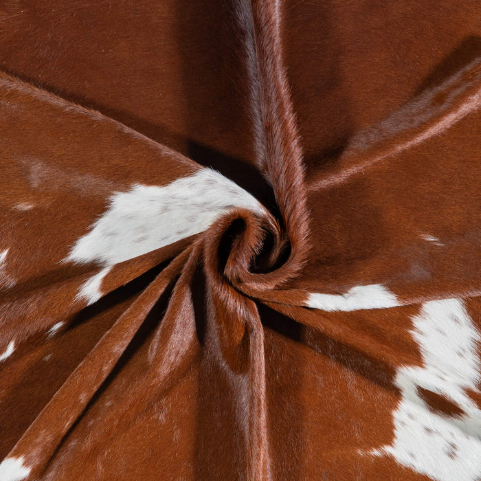 Brazilian Brown and White Cowhide Rug Size 7'9" L x 6'5" W 6979