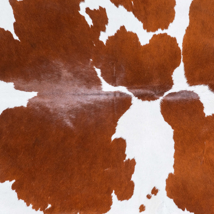 Brazilian Brown and White Cowhide Rug Size 7'6" L x 6'5" W 6981