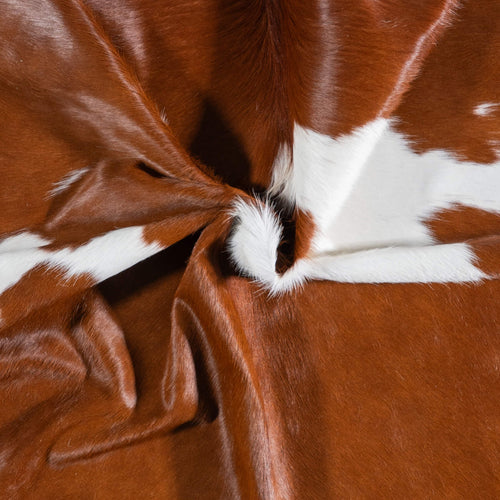 Brazilian Brown and White Cowhide Rug Size 7'3" L x 6'5" W 6983