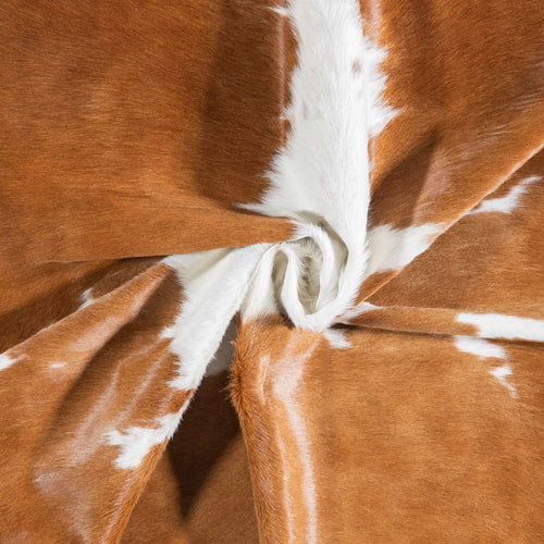 Brazilian Brown and White Cowhide Rug Size 7'5" L x 6'2" W 6987