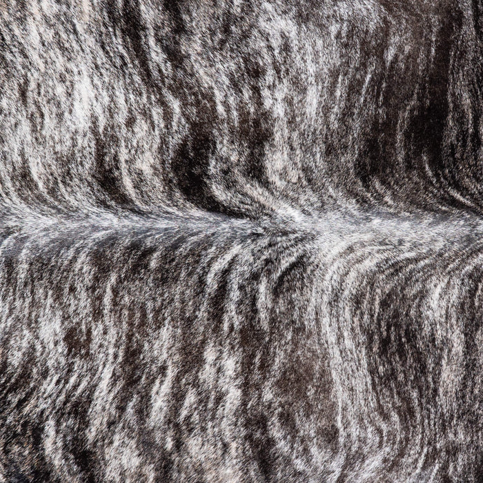 Brazilian Light Grey Brindle Cowhide Rug Size 6'10" L x 6'7" W 7009