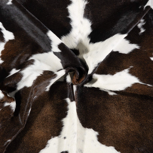 Brazilian Chocolate and White Cowhide Rug Size 7'0" L x 6'0" W 7085