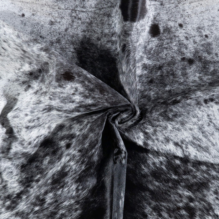 Brazilian Black Salt and Pepper Cowhide Rug Size 6'7" L x 5'11" W 7094