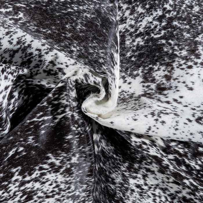 Brazilian Black Salt and Pepper Cowhide Rug Size 6'6" L x 5'9" W 7098