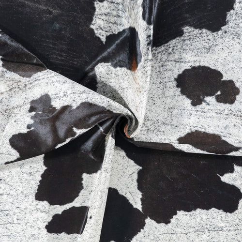 Brazilian Black Salt and Pepper Cowhide Rug Size 7'3" L x 6'5" W 7112