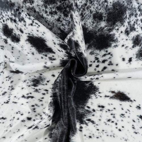 Brazilian Black Salt and Pepper Cowhide Rug Size 8'4" L x 7'0" W 7113