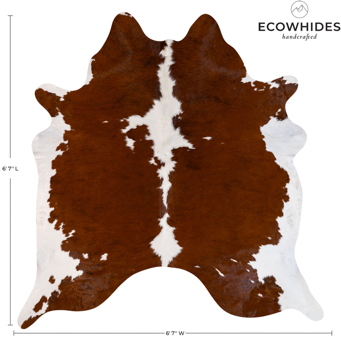 Tricolor Cowhide Rug Size 6'7" L x 6'7" W 7120