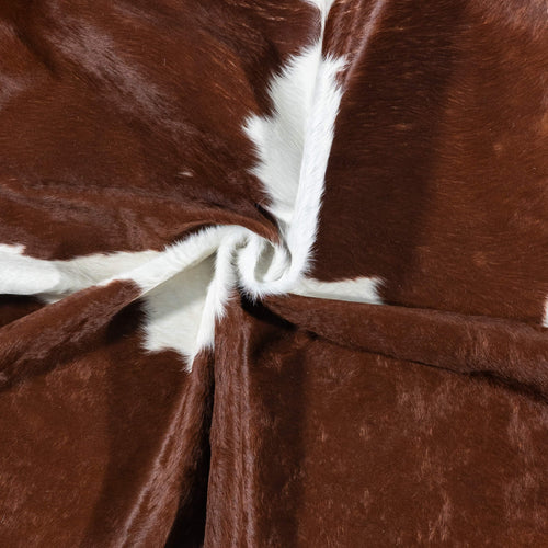 Brazilian Brown and White Cowhide Rug Size 7'5" L x 6'6" W 7121