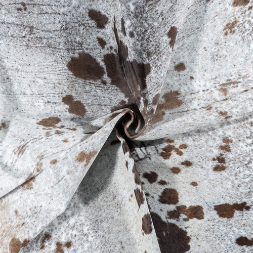 Brazilian Chocolate and White Cowhide Rug Size 7'10" L x 6'6" W 7149