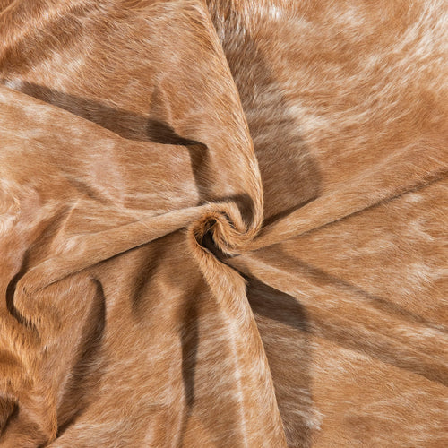 Brazilian Palomino and White Cowhide Rug Size 7'3" L x 6'5" W 7161