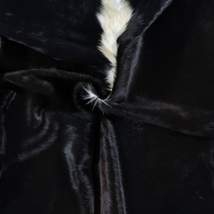 Brazilian Chocolate and White Cowhide Rug Size 7'1" L x 7'1" W 7176