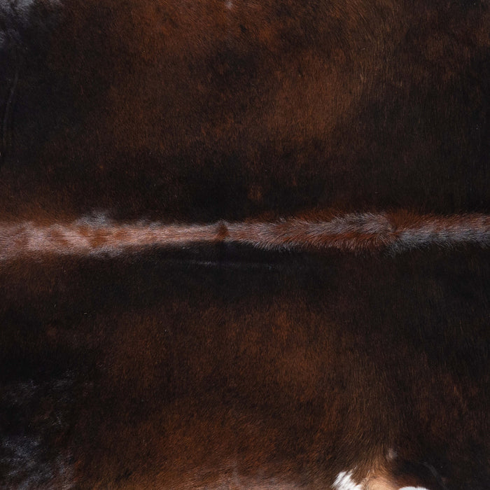 Brazilian Chocolate and White Cowhide Rug Size 7'7" L x 6'11" W 7178