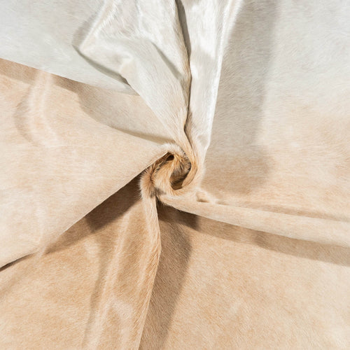 Brazilian Palomino and White Cowhide Rug Size 7'1" L x 5'11" W 7194