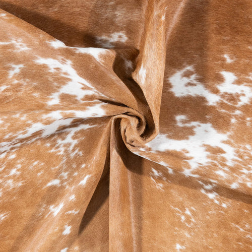 Brazilian Palomino and White Cowhide Rug Size 7'0" L x 6'1" W 7230