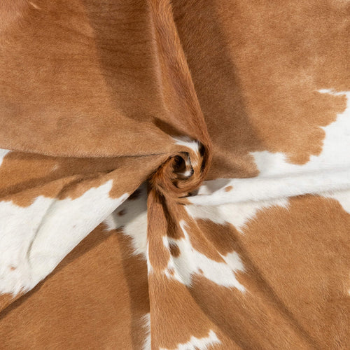 Brazilian Palomino and White Cowhide Rug Size 7'8" L x 6'6" W 7233