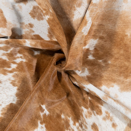 Brazilian Palomino and White Cowhide Rug Size 7'8" L x 6'5" W 7234