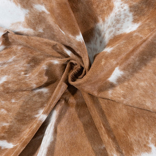 Brazilian Palomino and White Cowhide Rug Size 7'3" L x 6'8" W 7239