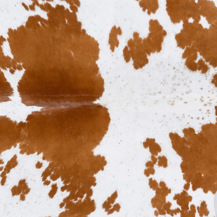 Brazilian Brown and White Cowhide Rug Size 7'1" L x 6'1" W 7243