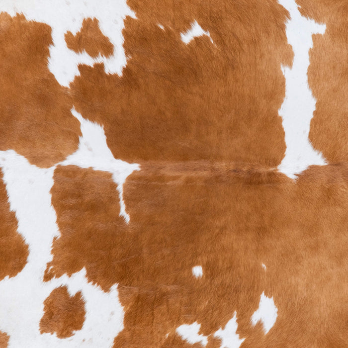 Brazilian Brown and White Cowhide Rug Size 7'3" L x 6'2" W 7244
