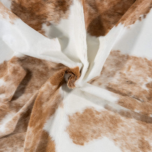 Brazilian Palomino and White Cowhide Rug Size 7'4" L x 5'11" W 7248