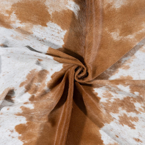 Brazilian Palomino and White Cowhide Rug Size 7'1" L x 7'0" W 7249