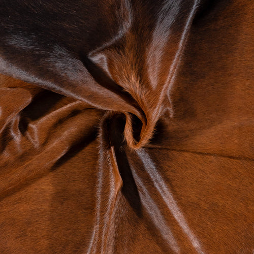 Brazilian Mahogany Cowhide Rug Size 7'4" L x 6'11" W 7286