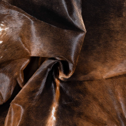 Brazilian Mahogany Cowhide Rug Size 7'2" L x 6'4" W 7296