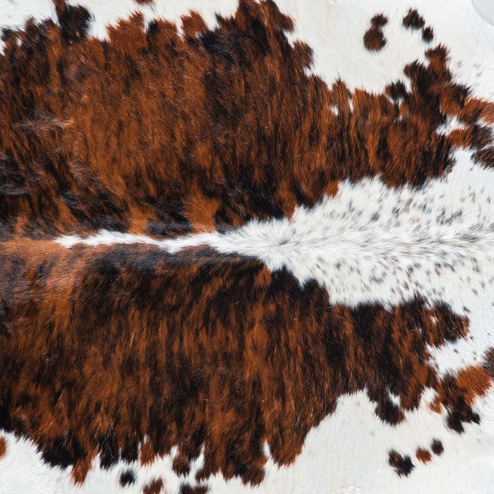 Brazilian Brindle White Belly and Backbone Cowhide Rug Size 7'5" L x 6'11" W 7415