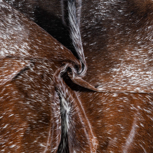 Brazilian Brown Salt and Pepper Cowhide Rug Size 7'3" L x 6'5" W 7432