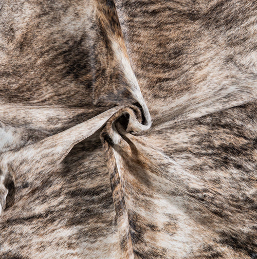 Brazilian Light Grey Brindle Cowhide Rug Size 7'1" L x 6'5" W 7435