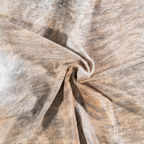 Brazilian Light Grey Brindle Cowhide Rug Size 6'6" L x 5'6" W 7439