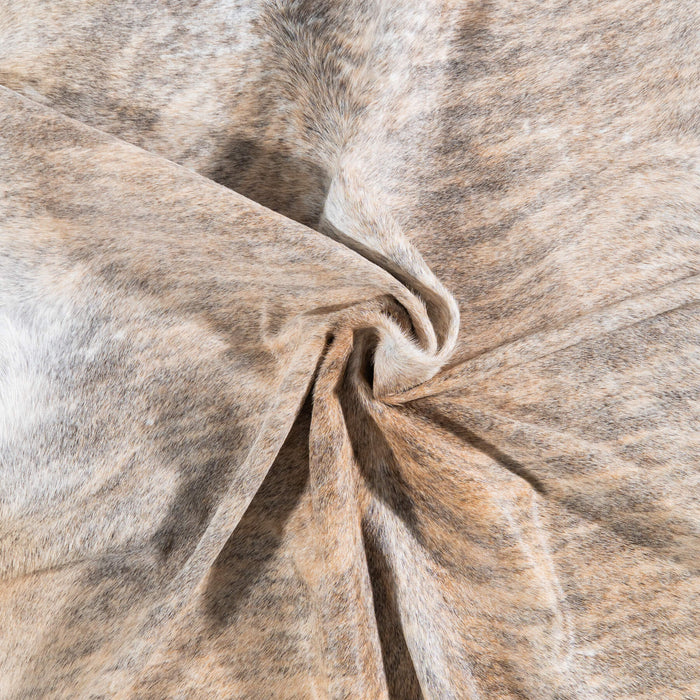 Brazilian Light Grey Brindle Cowhide Rug Size 6'6" L x 5'6" W 7439