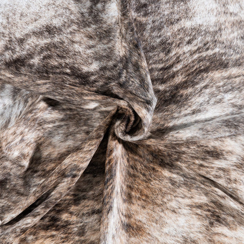 Brazilian Light Grey Brindle Cowhide Rug Size 7'6" L x 7'1" W 7446