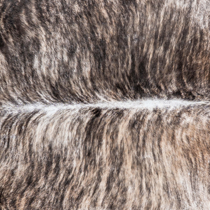 Brazilian Light Grey Brindle Cowhide Rug Size 7'1" L x 6'5" W 7448