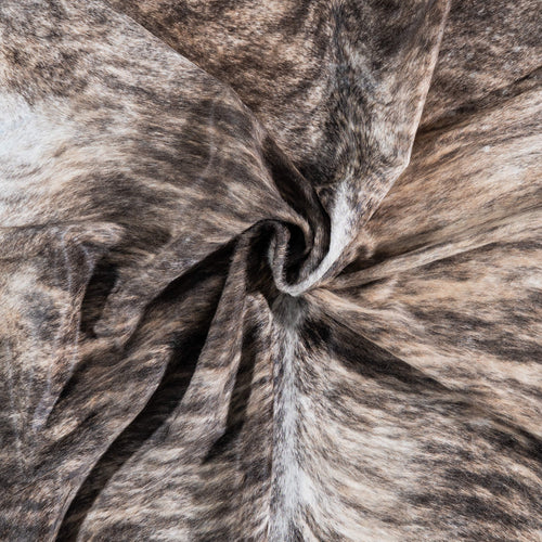 Brazilian Light Grey Brindle Cowhide Rug Size 7'1" L x 6'5" W 7448