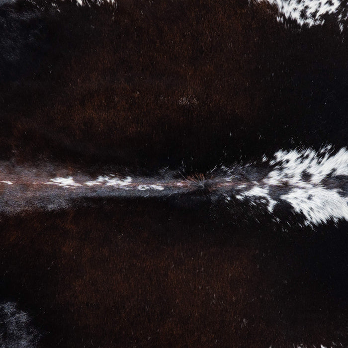 Brazilian Chocolate and White Cowhide Rug Size 7'4" L x 5'11" W 7461