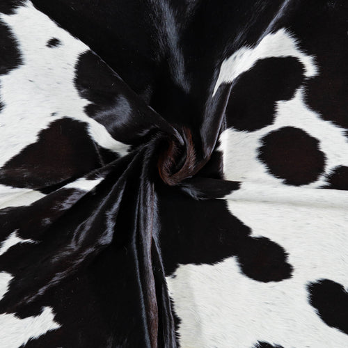 Brazilian Chocolate and White Cowhide Rug Size 7'7" L x 5'10" W 7464